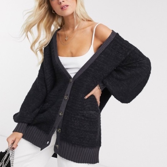 Free People Sweaters - NWT Free People Space Gray Snow Drop Cardigan Med